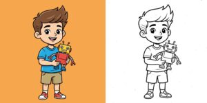 coloriage garcon ft