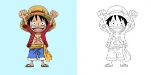 coloriage one piece ft