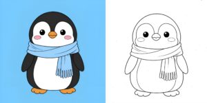 coloriage pingouin ft