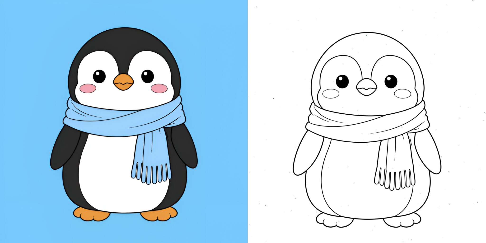 coloriage pingouin ft