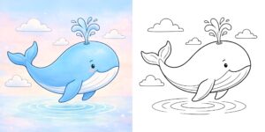 Coloriage Baleine ft
