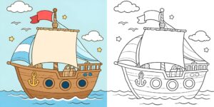 Coloriage Bateau à Voiles ft