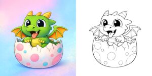 Coloriage Bébé Dragon ft