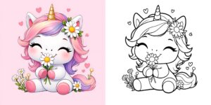 Coloriage Bébé Licorne ft