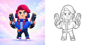 Coloriage Brawl Stars Colt ft