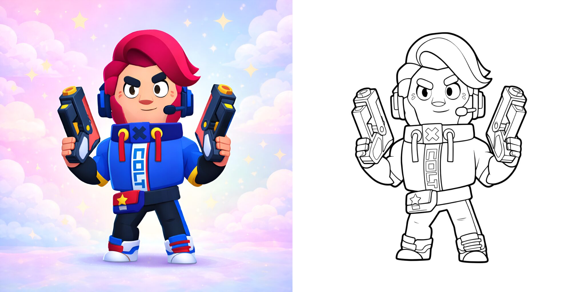 Coloriage Brawl Stars Colt ft
