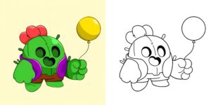 Coloriage Brawl Stars Spike ft