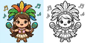 Coloriage Carnaval Musique ft