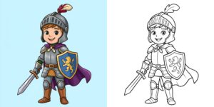 Coloriage Chevalier pour Enfants ft