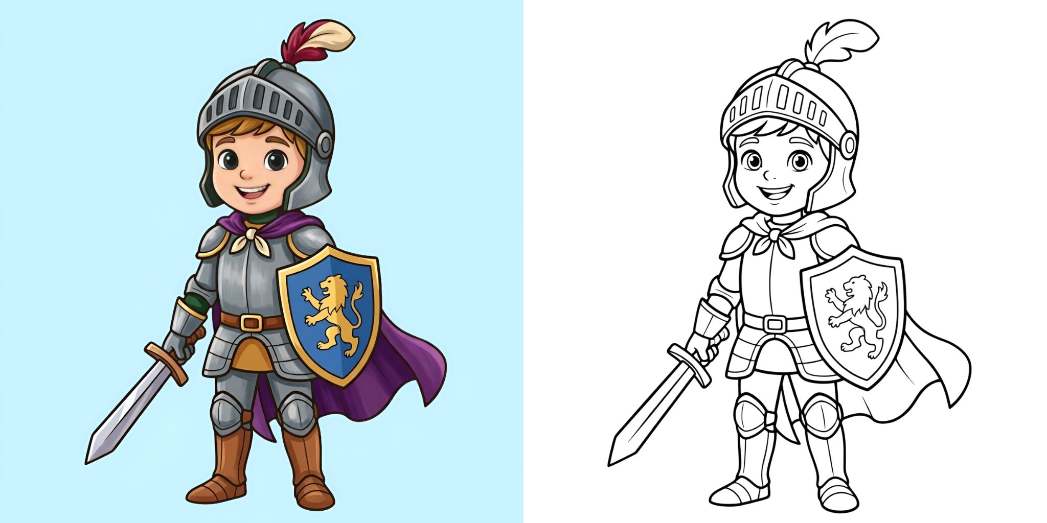 Coloriage Chevalier pour Enfants ft