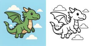 Coloriage Dragon Facile ft