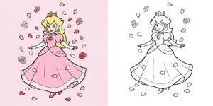 Coloriage Mario Peach ft