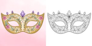 Coloriage Masques de Carnaval ft
