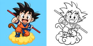 Coloriage Son Goku pour Enfants ft
