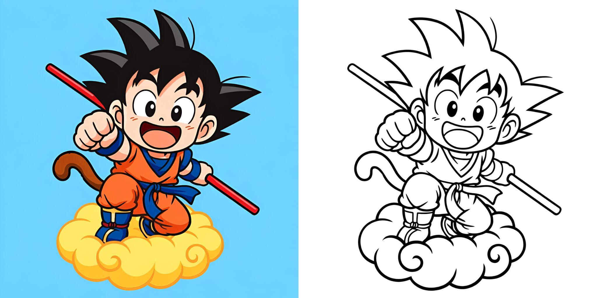 Coloriage Son Goku pour Enfants ft