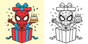 Coloriage Super Héros pour les Anniversaires ft