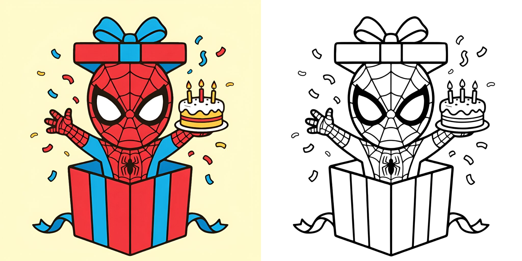 Coloriage Super Héros pour les Anniversaires ft