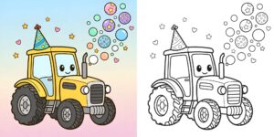 Coloriage Tracteur Cartoon ft