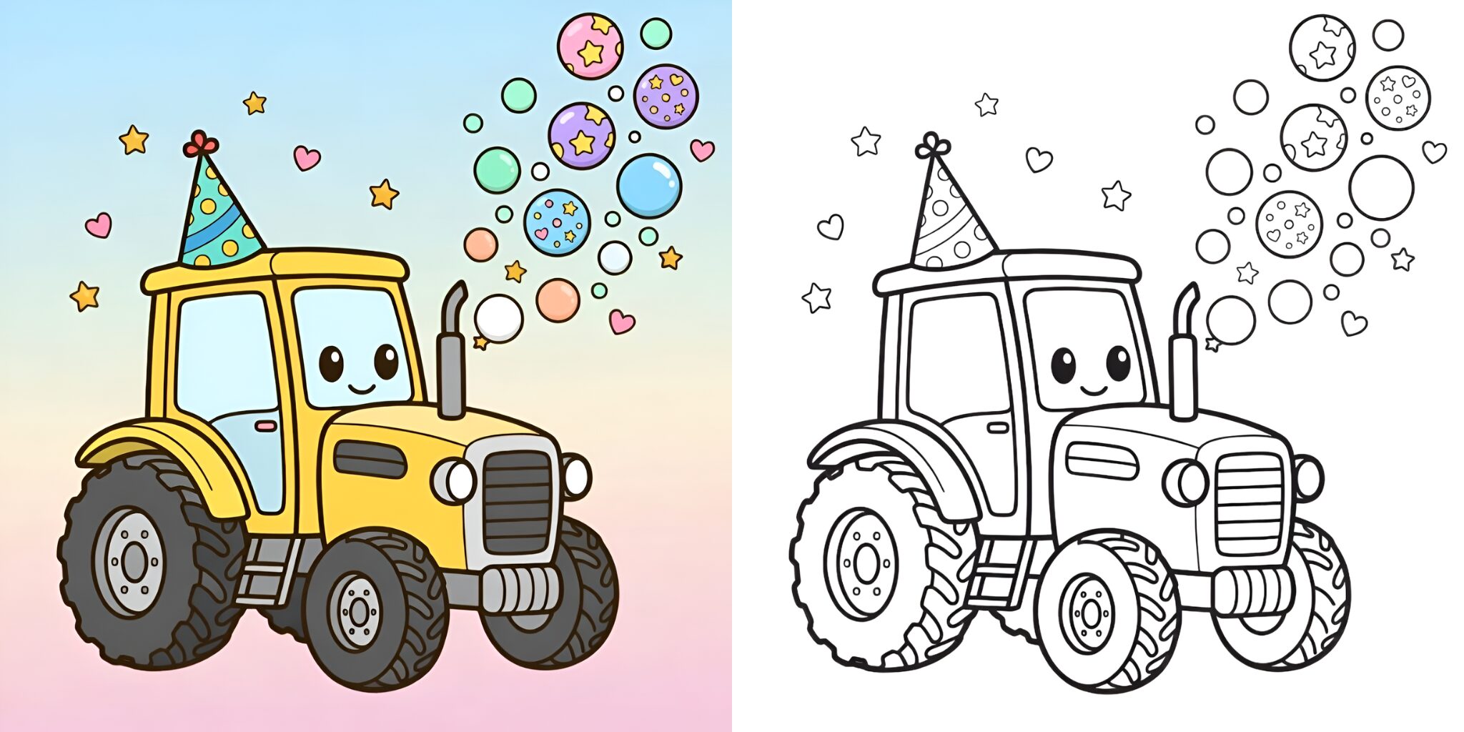Coloriage Tracteur Cartoon ft