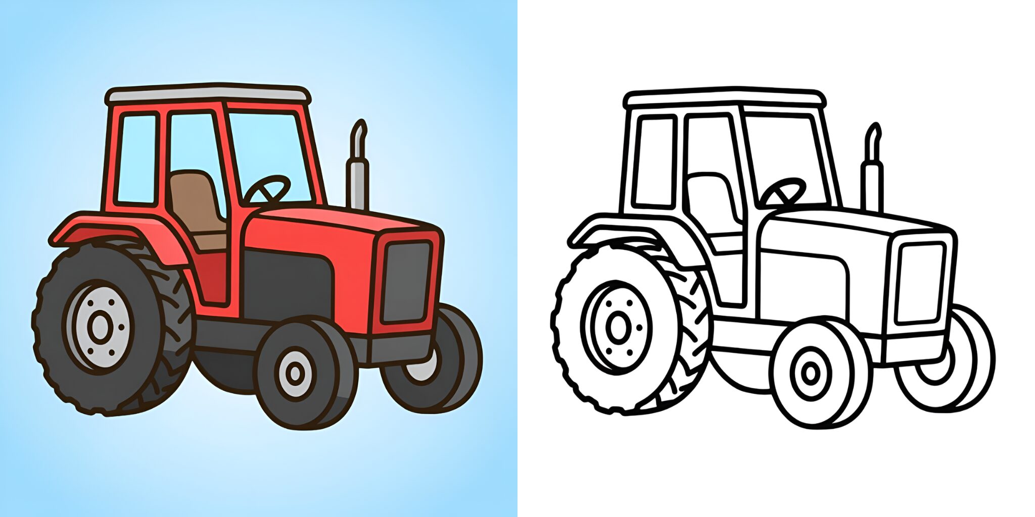 Coloriage Tracteur Facile ft