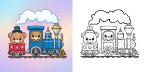 Coloriage Train ft