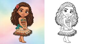 Coloriage Vaiana ft