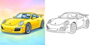 Coloriage Voiture Porsche ft