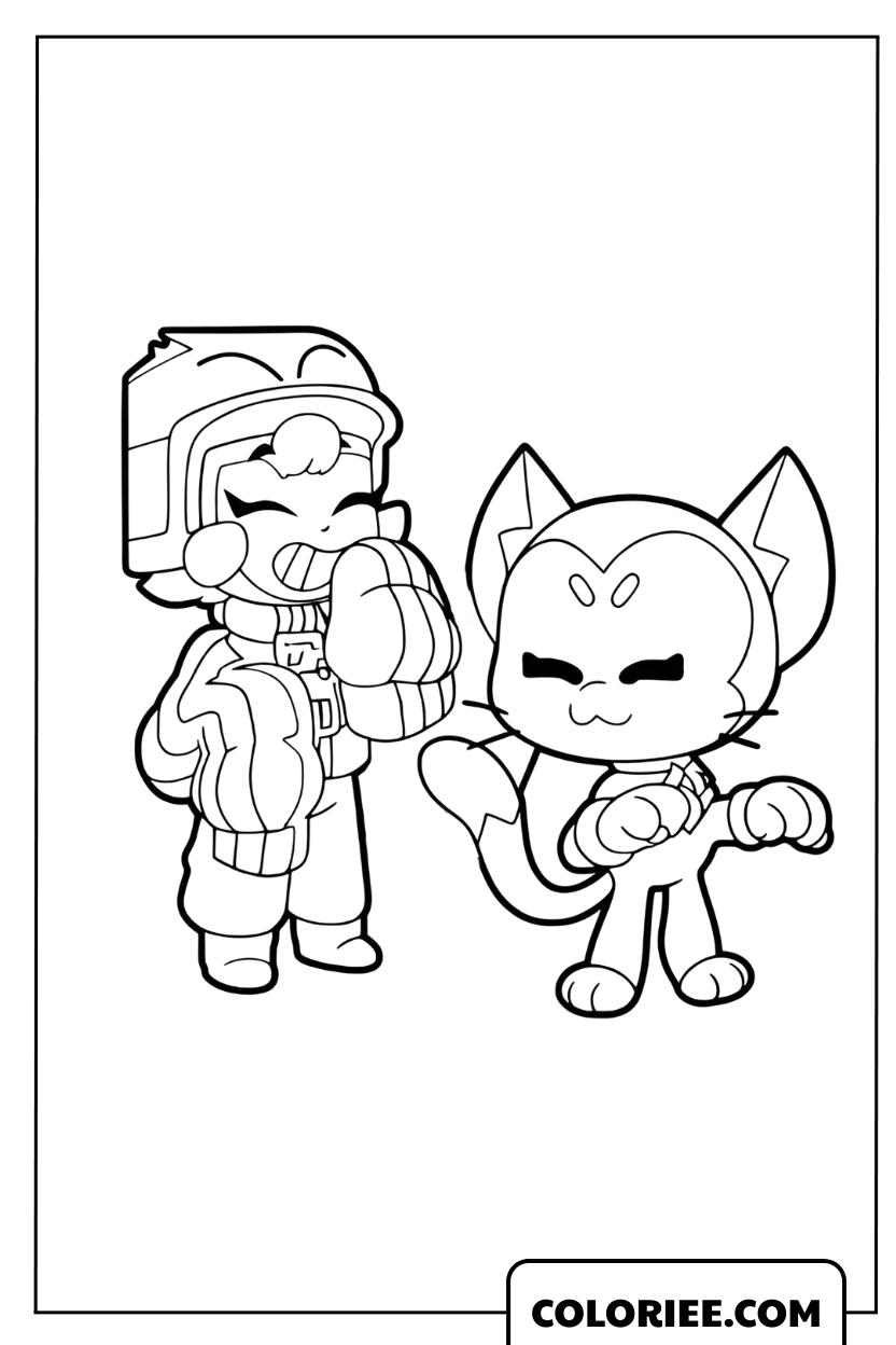 Coloriage de Kit et Bonnie discutant joyeusement ensemble