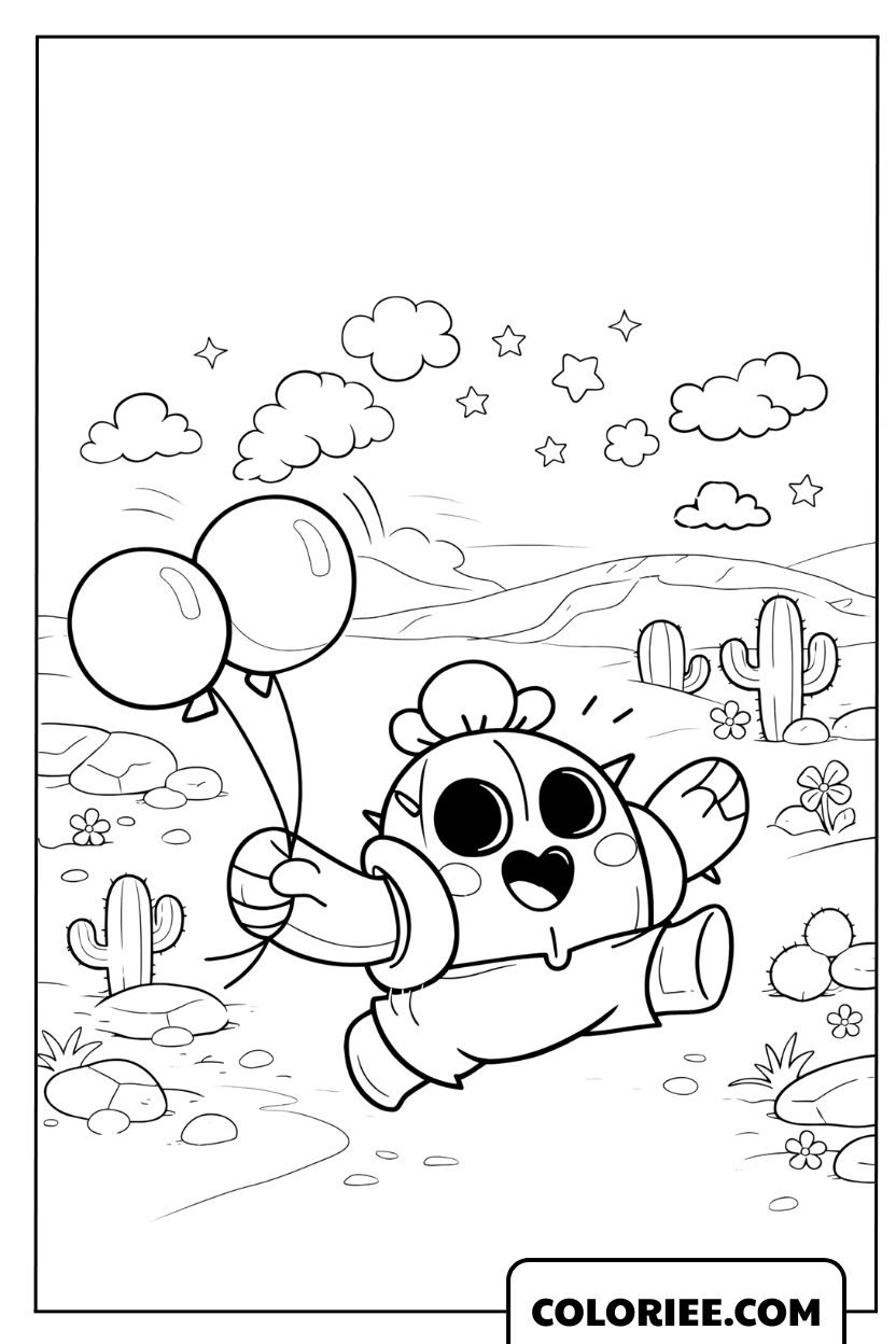 Coloriage de Spike courant dynamiquement avec des ballons