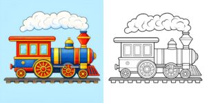 Coloriage de Train à Vapeur ft