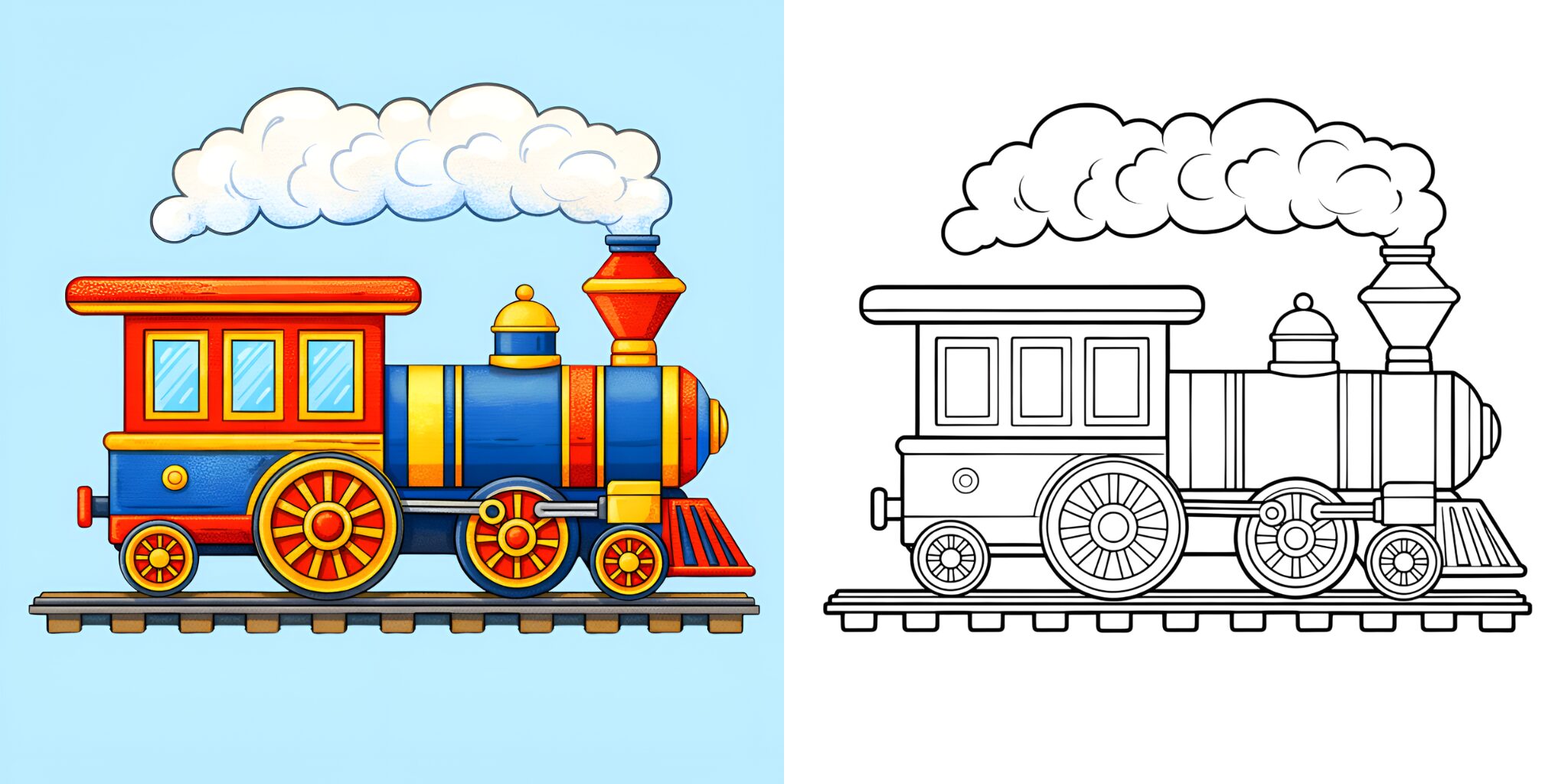 Coloriage de Train à Vapeur ft