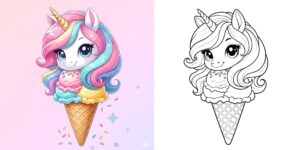 Coloriages Glace Licorne ft