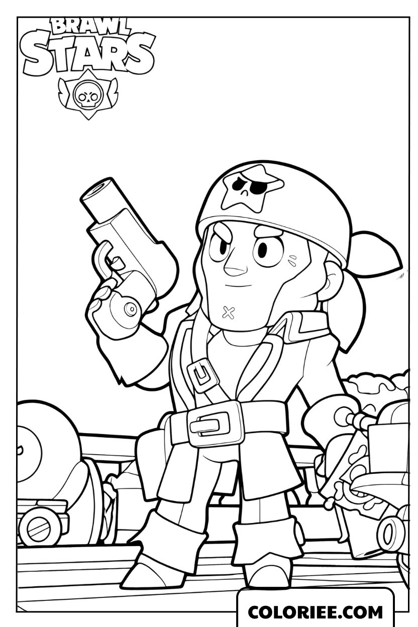 Dessin de Colt avec un look courageux et ses deux pistolets