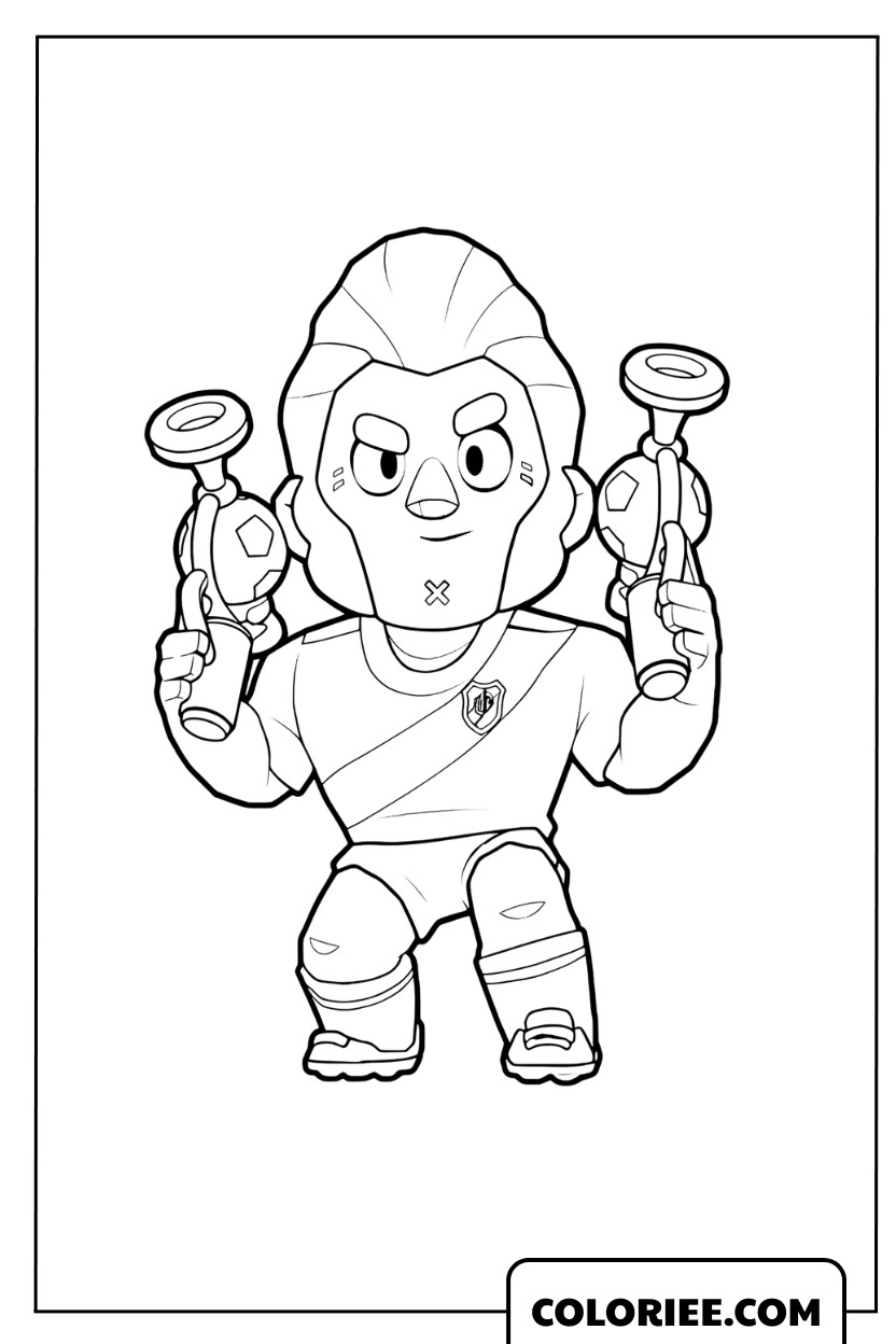 Dessin de Colt en tenue de joueur de football professionnel