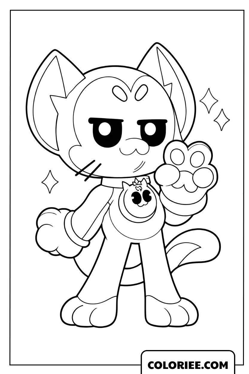 Dessin de Kit dans une pose confiante et dynamique