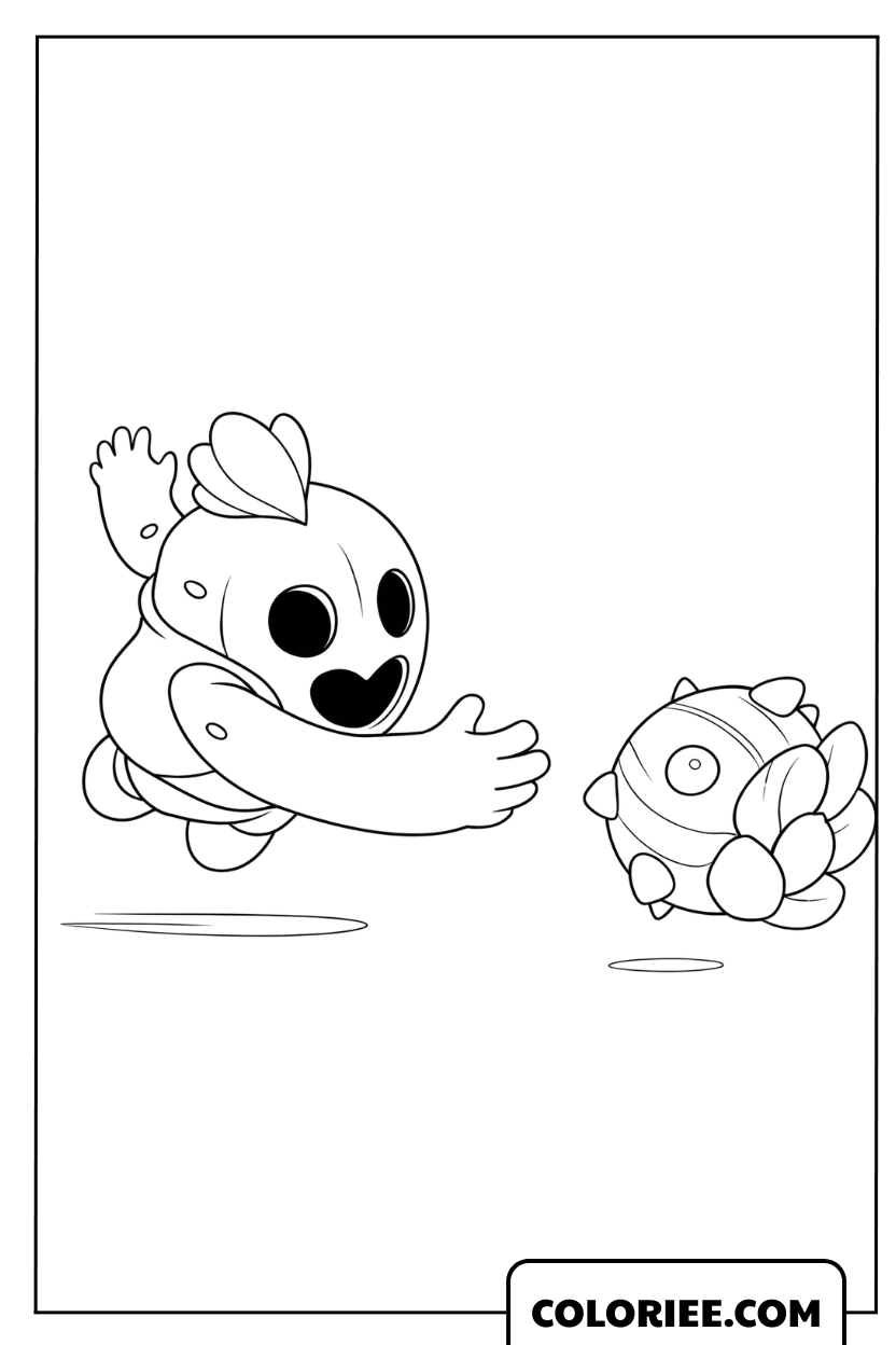 Dessin de Spike lançant sa puissante attaque Grenade Cactus