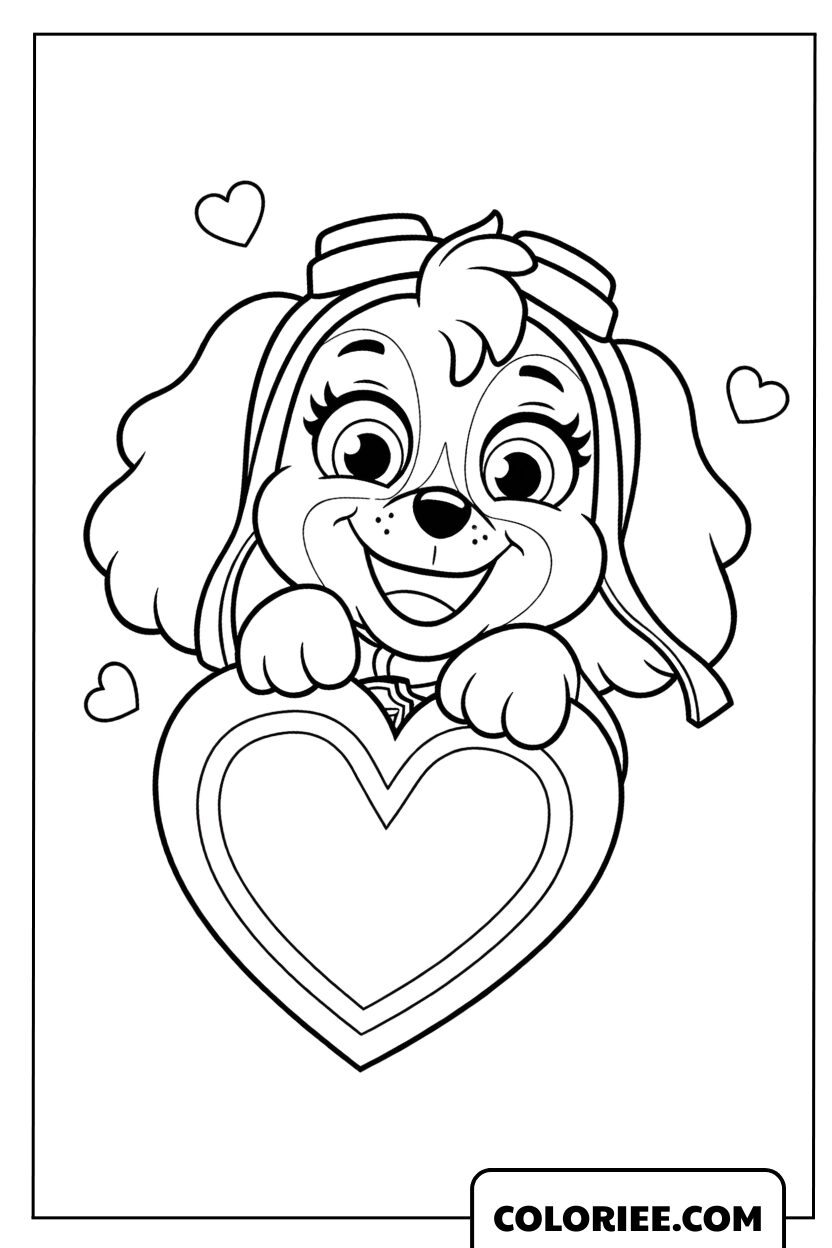 Dessin de Stella souriante avec un grand cœur