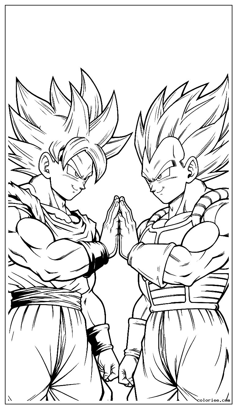 Goku Super Saiyan fusing with Vegeta to become Gogeta