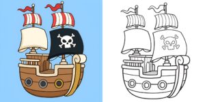 coloriage bateau pirate ft