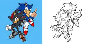 coloriage sonic et shadow ft