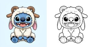 coloriage stitch mignon ft